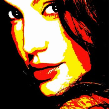 Digitale Kunst mit dem Titel "ANGELINA JOLIE - Li…" von Arte Mundial, Original-Kunstwerk, Digitale Malerei