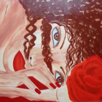 Картина под названием "A rosa" - Rute Cardoso, Подлинное произведение искусства, Акрил
