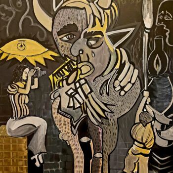 Peinture intitulée "El hombre llorando" par Cony Shesson, Œuvre d'art originale, Acrylique Monté sur Châssis en bois