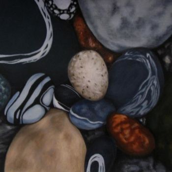 Painting titled "Pebbles" by Fernanda Costa, Original Artwork