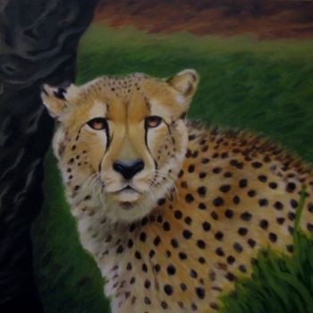 Painting titled "Cheetah" by Fernanda Costa, Original Artwork