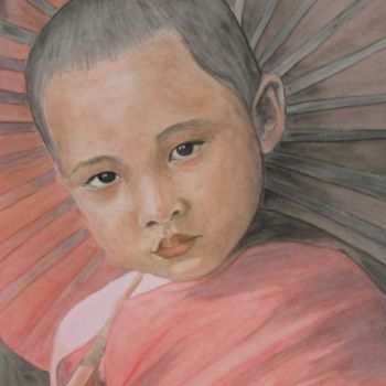 Painting titled "Chinese boy" by Fernanda Costa, Original Artwork