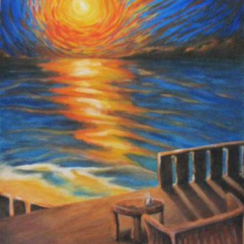 Painting titled "Sunset" by Fernanda Costa, Original Artwork