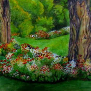 Peinture intitulée "Flowery field" par Fernanda Costa, Œuvre d'art originale