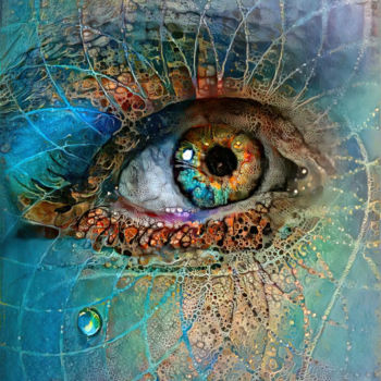 Digital Arts titled "A Single Tear" by Angela Hanley, Original Artwork, Digital Painting