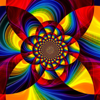 Digital Arts titled "Pinwheel Rainbow Ma…" by Angela Hanley, Original Artwork, 2D Digital Work