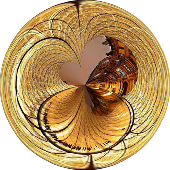 Digital Arts titled "Louvre Sphere" by Angela Hanley, Original Artwork, Digital Painting