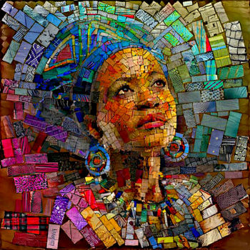 Arte digital titulada "A Zulu Woman" por Angela Hanley, Obra de arte original, Foto-montaje