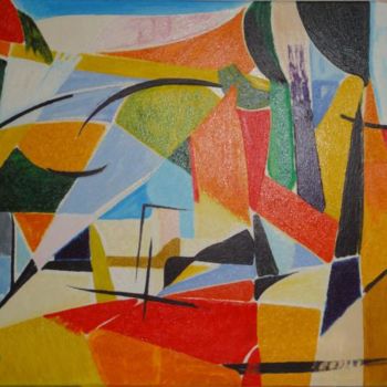 Painting titled "Cubisme" by Gaby Mejean, Original Artwork