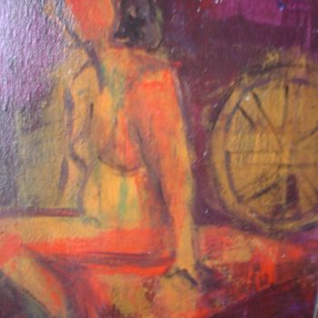 Peinture intitulée "nu assis" par Monique Copolata, Œuvre d'art originale, Acrylique