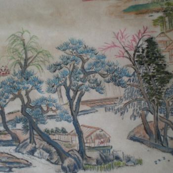Картина под названием "paysage chinois" - Monique Copolata, Подлинное произведение искусства