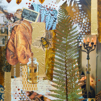 Collages getiteld "Vacances en France" door Cora Westerink, Origineel Kunstwerk, Collages