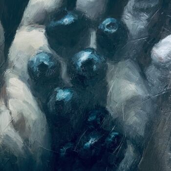 Pintura titulada "The blueberries" por Cora X, Obra de arte original, Oleo