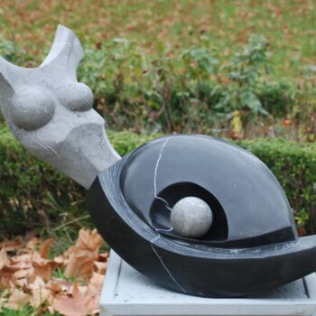 Sculpture titled "Délivrance" by Coralie Quincey, Original Artwork, Stone