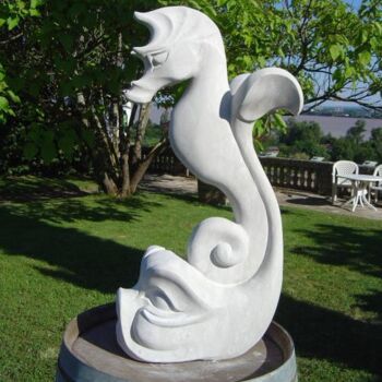 Sculpture titled "HIPPOCAMPE" by Coralie Quincey, Original Artwork, Stone