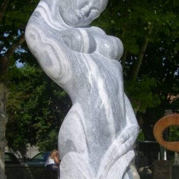 Sculpture titled "NU" by Coralie Quincey, Original Artwork, Stone