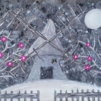 Painting titled "Moulin au clair de…" by Coralie Lili, Original Artwork, Acrylic