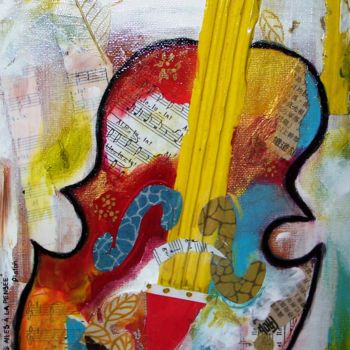 Painting titled "Musique" by Coraline Auger, Original Artwork, Acrylic Mounted on Wood Stretcher frame