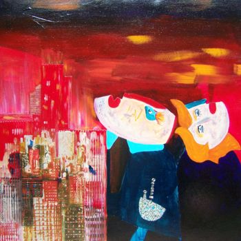 Картина под названием "Décalé" - Coraline Auger, Подлинное произведение искусства, Акрил Установлен на Деревянная рама для н…