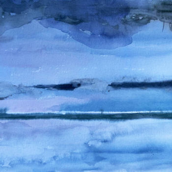 Schilderij getiteld "Horizonte" door Corason, Origineel Kunstwerk, Aquarel