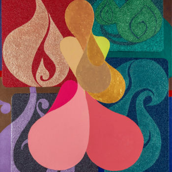 Peinture intitulée "Femme Elémentale" par Corbello, Œuvre d'art originale, Acrylique