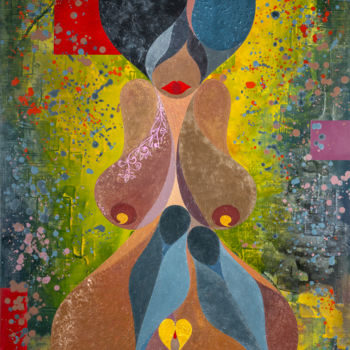 Картина под названием "Nue Lascive" - Corbello, Подлинное произведение искусства, Акрил