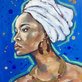 绘画 标题为“L'Africaine” 由Marjorie Corbran, 原创艺术品, 油