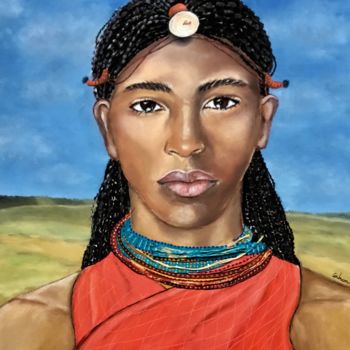 제목이 "Masai.jpeg"인 미술작품 Marjorie Corbran로, 원작, 기름