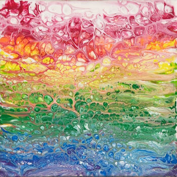 Картина под названием "Rainbow For Sky" - Cordula Sachse-Seeboth (Cœur Solaire), Подлинное произведение искусства, Акрил