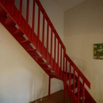 Photographie intitulée "The red stair -Fran…" par Corenbat Conception-Renovation-Decoratio, Œuvre d'art originale