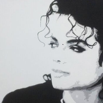 Pintura titulada "Michael Jackson" por José Francisco Requeni Lopez, Obra de arte original, Acrílico
