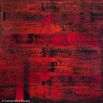 Pintura intitulada "Le rouge et le noir" por Corinne Mure-Ravaud, Obras de arte originais, Acrílico
