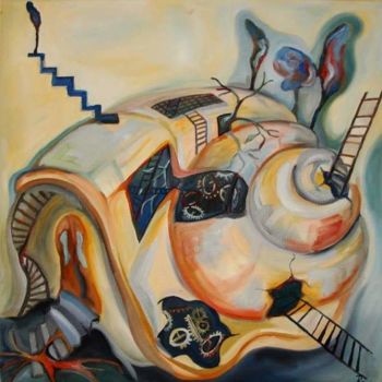 Painting titled "Snail" by Corina Rapotan, Original Artwork, Oil