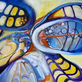 Painting titled "shapes" by Corina Rapotan, Original Artwork, Oil