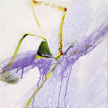 Painting titled "2011-08-50x50-viole…" by Corine Sylvia Congiu, Original Artwork, Acrylic Mounted on Wood Stretcher frame