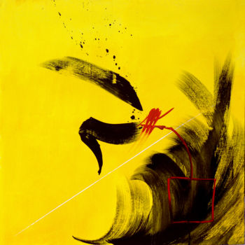 Malerei mit dem Titel "2011-Yellow-1-Acryl…" von Corine Sylvia Congiu, Original-Kunstwerk, Acryl Auf Keilrahmen aus Holz mon…