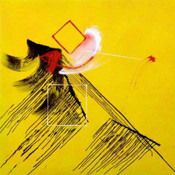 Peinture intitulée "2011-Yellow-3-Acryl…" par Corine Sylvia Congiu, Œuvre d'art originale, Acrylique