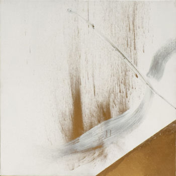 Painting titled "2020-Blanc-bronzeN°…" by Corine Sylvia Congiu, Original Artwork, Acrylic Mounted on Wood Stretcher frame