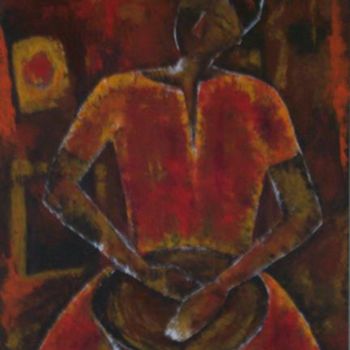 Pintura intitulada "Djembé Man" por Corine Belec, Obras de arte originais