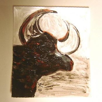 Pittura intitolato "taureau n°20" da C Yù, Opera d'arte originale