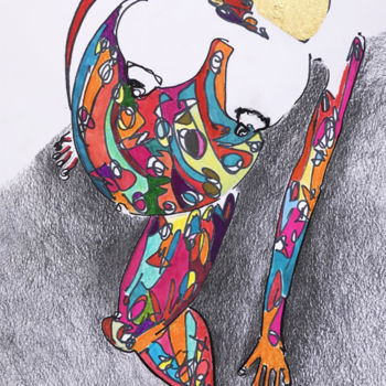 Σχέδιο με τίτλο "Matern" από Corinne Bandeira De Mello, Αυθεντικά έργα τέχνης, Μαρκαδόρος