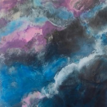 Peinture intitulée "Ciel d été" par Corinne Caucig, Œuvre d'art originale, Encaustique