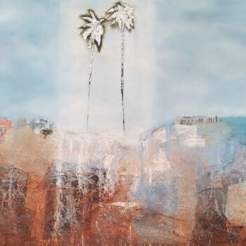 제목이 "Impressions africai…"인 미술작품 Corinne Caucig로, 원작, 기름 나무 들것 프레임에 장착됨