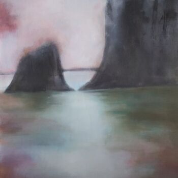 Painting titled "Immensité Norvegien…" by Corinne Caucig, Original Artwork, Oil