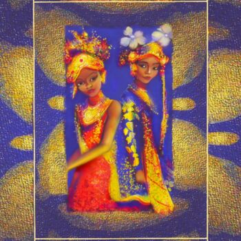 Arte digitale intitolato "Sisters in Bali" da Corinne Courlet (Artcolorsimages), Opera d'arte originale, Pittura digitale