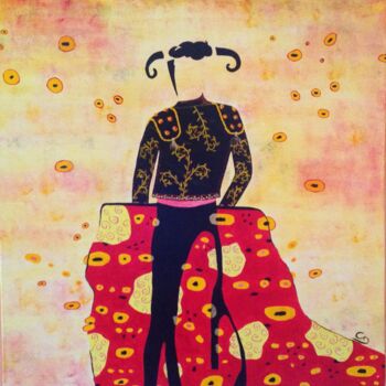 Painting titled "El capeador !" by Corinne Delorme (Lagrandeco), Original Artwork, Acrylic