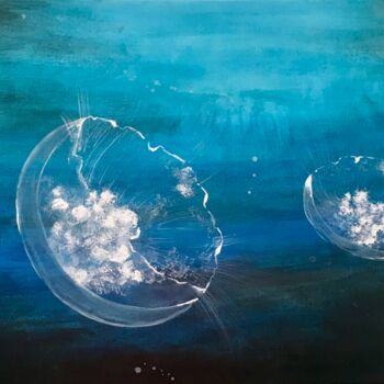 Peinture intitulée "Les méduses : Pléni…" par Corinne Delorme (Lagrandeco), Œuvre d'art originale, Acrylique