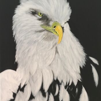 Painting titled "Aigle : le Pygargue…" by Corinne Delorme (Lagrandeco), Original Artwork, Acrylic