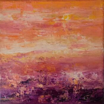 Painting titled "Horizon N 82 L'Isle…" by Corinne Foucouin, Original Artwork, Oil