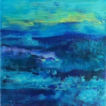 Painting titled "Horizon N 89 L'isle…" by Corinne Foucouin, Original Artwork, Oil